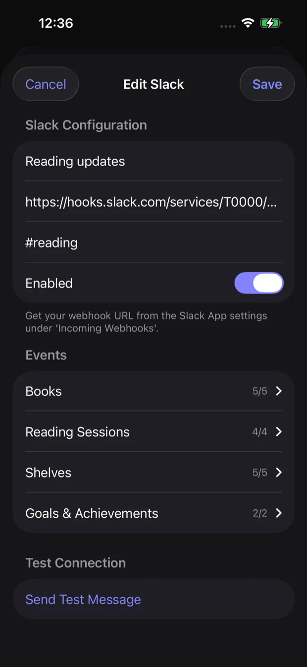 Slack integration configuration