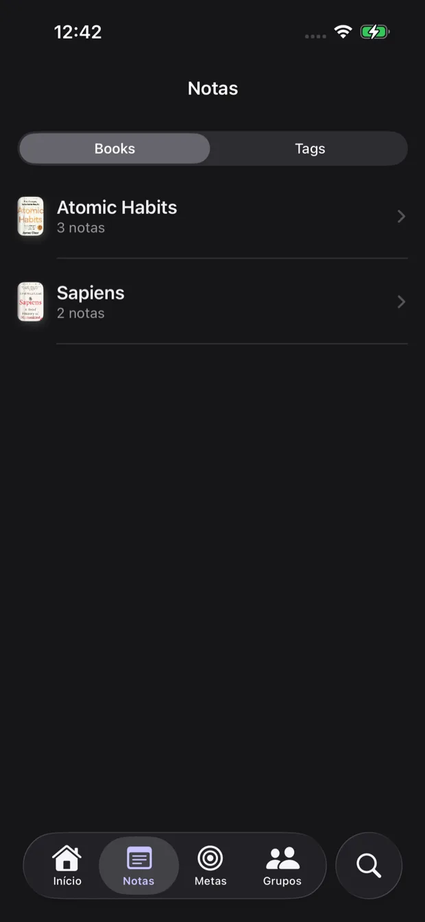 Notas anexadas a um livro
