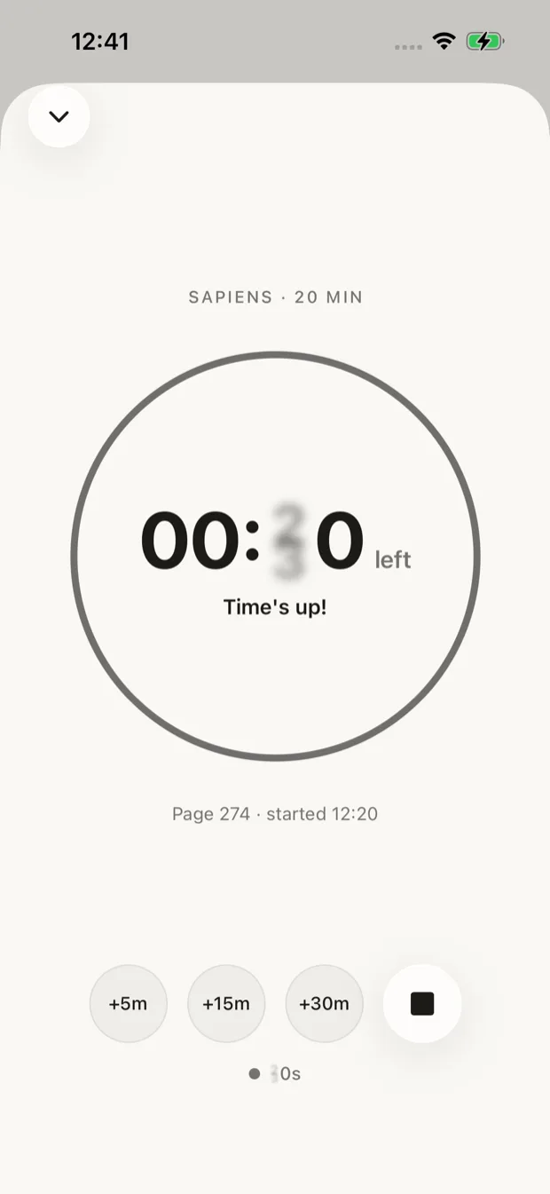 Extending a running reading session
