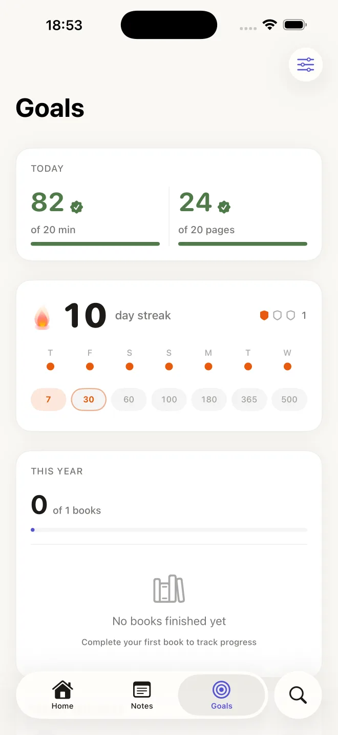 Goals & streaks