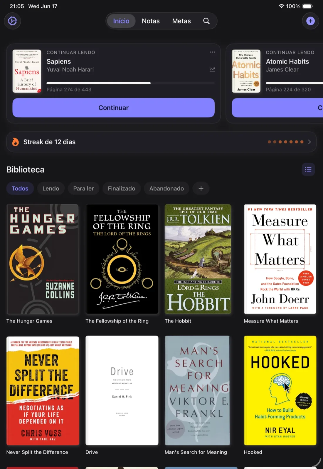 Book Reading Habit no iPad