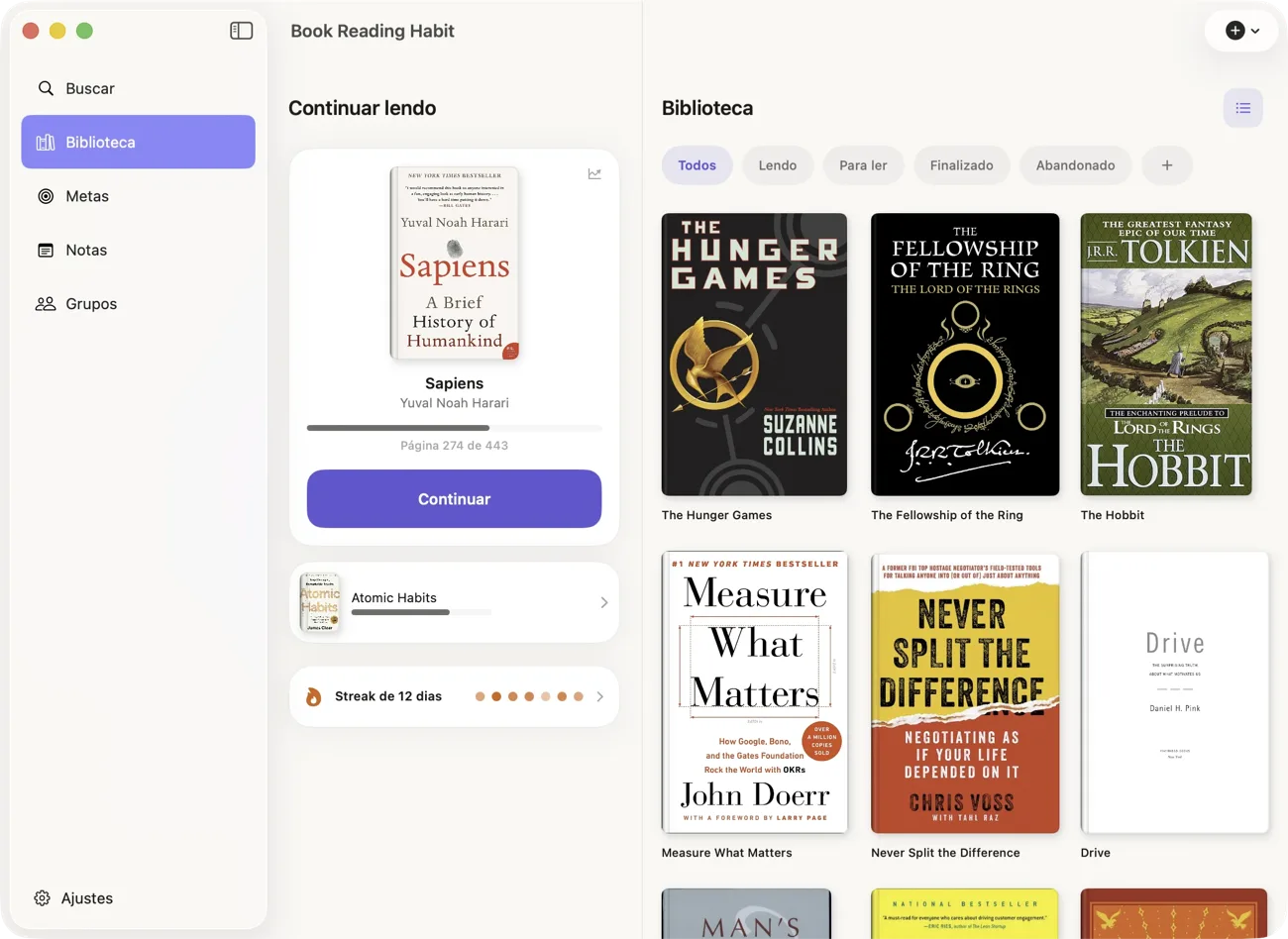 Book Reading Habit no Mac