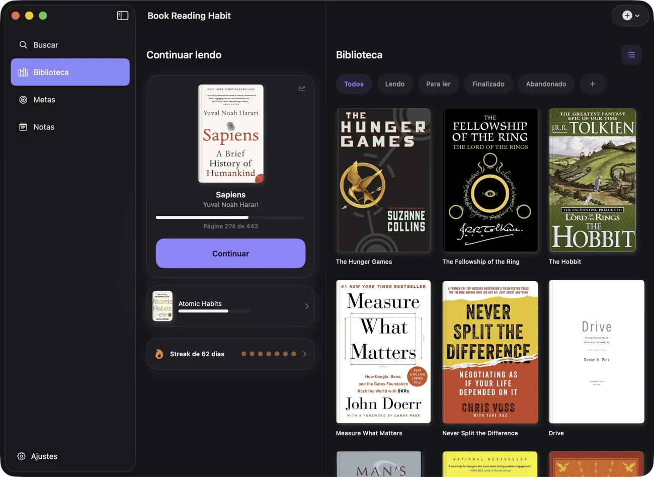 Book Reading Habit no Mac